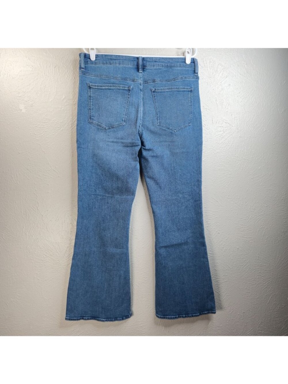 Quince Luna Stretch Flare Jeans Sz 32 High Rise Minimalist Light Blue Wash Denim - Picture 2 of 9